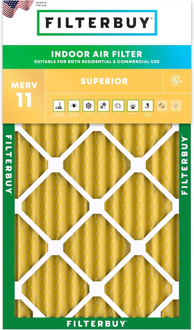 Filterbuy 14x25x2 Air Filter MERV 11 Superior Pet & Allergy Defense, by Filterbuy