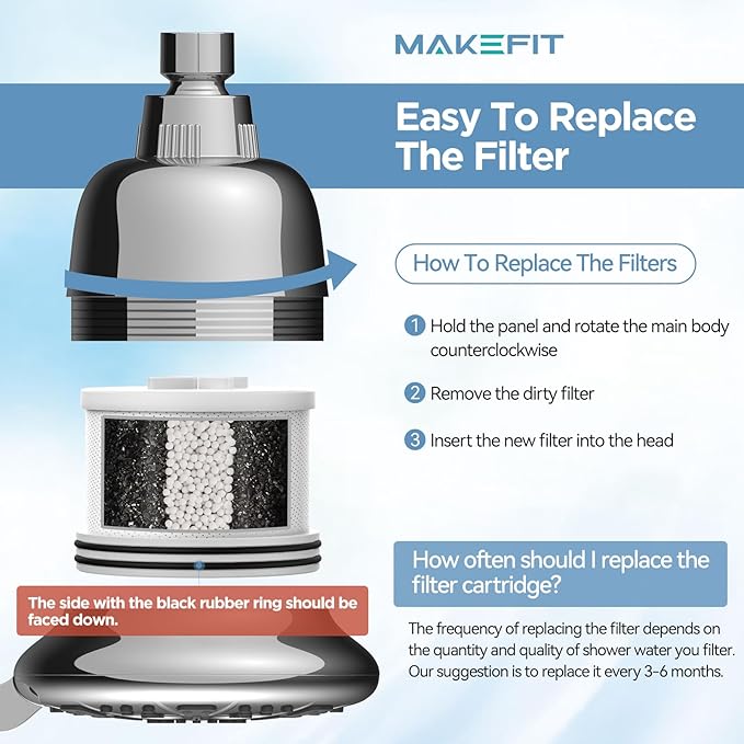 MakeFit Shower Head Activated Carbon Filter Replacement Cartridge - Image 5