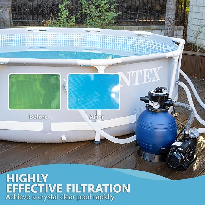 XtremepowerUS High-Flo Sand Filter Pump System 13" Filter Tank 10, 000 Gal - Image 4
