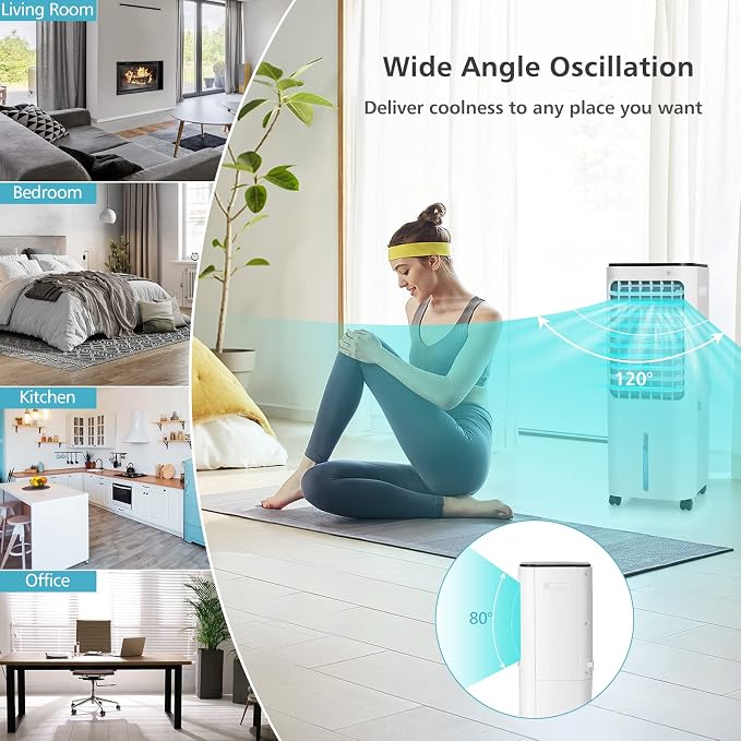 ARLIME Evaporative Air Cooler, 4-in-1 Portable AC unit W/Humidifier, 4 Modes - Image 5