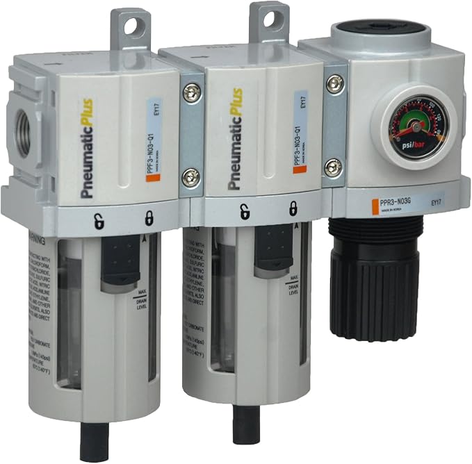 PneumaticPlus PPC3C-N03G 3-Stage Compressed Air Dryer System – 3/8" NPT by PneumaticPlus