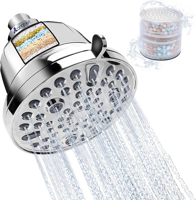 Filtered Shower Head, Water Softener Shower Head with Filter for Hard Water | High Pressure Filtered Head for Healthier Hair Skin Reduce Hair Shedding, Protect Colored Hair, Soothe Dry Skin