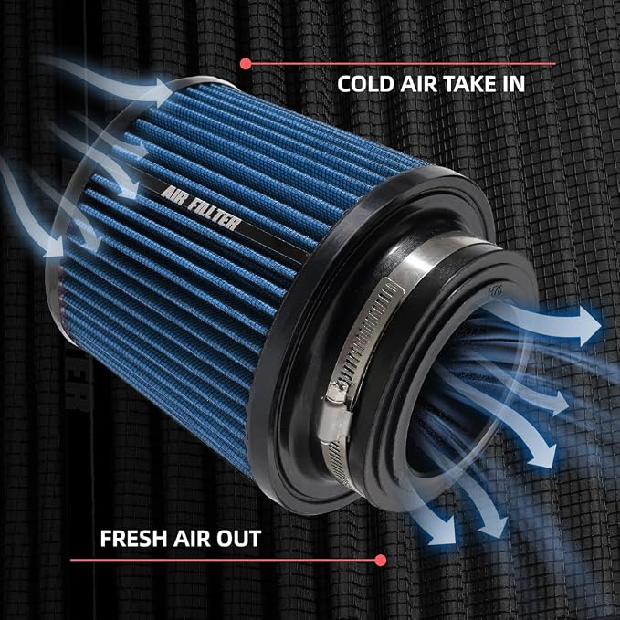 3" 3.5" 4" Inlet Car Replacement Cold Air Intake Filter 76mm 89mm 102mm 3 Sizes - Image 4