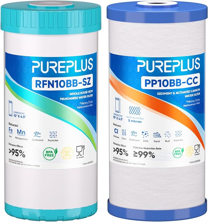 PUREPLUS 5 Micron 4.5"x 10" Whole House Water Filter Combo Kit by PUREPLUS