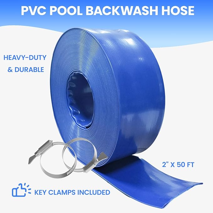 Poolvio Backwash Hose 2" x 50 ft, Tear-Resistant & Leak-Free - Image 2