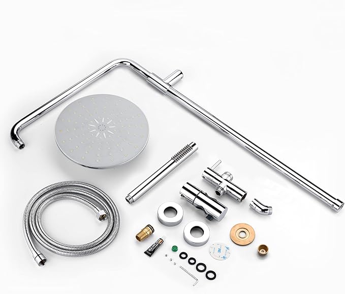 sumerain Retrofit Rain Shower Heads System with 9 Inch Shower Head 2.5GPM, Chrome Finish