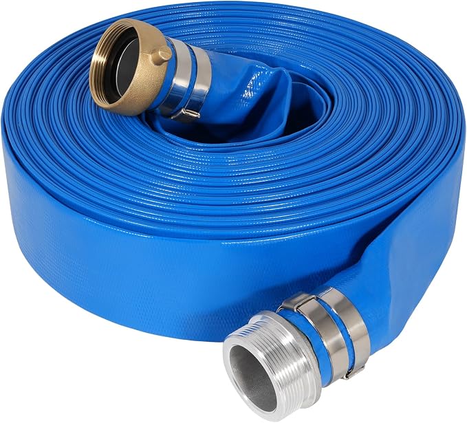 1.5" x 50 ft Backwash Hose for Swimming Pools, Heavy Duty PVC Lay Flat Water by Picatu