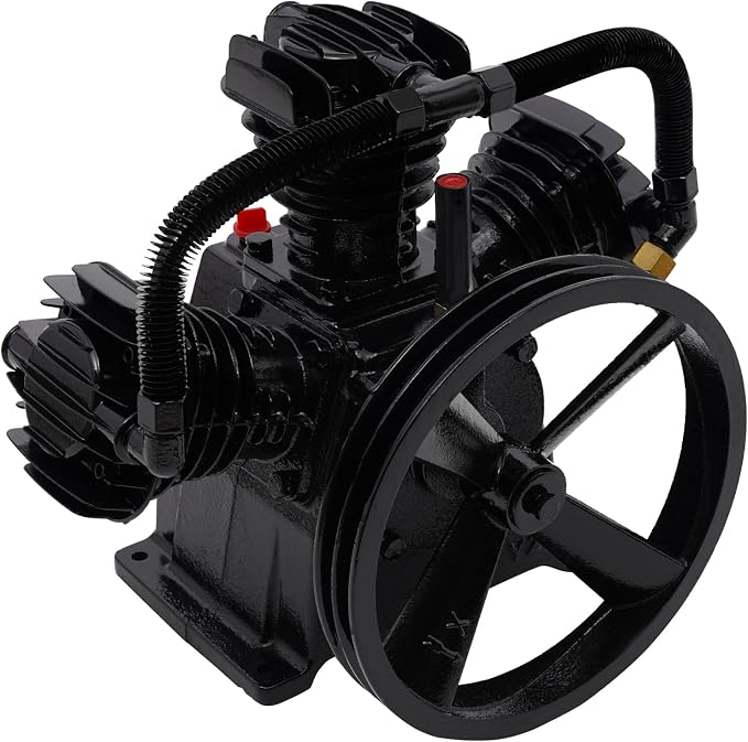 Air Compressor Pump Head, 5-HP Single-Stage Inline-Twin Replacement Air - Image 5