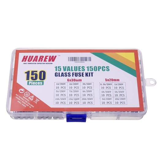 15 Values 150 Pcs Fast Blow Glass Fuses 250V Volt 5x20 mm 0.5 1 2 3 5 10 A 6x30 - Image 3