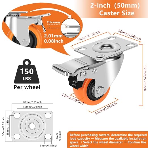 Caster Wheels, Swivel Plate Caster - Image 3