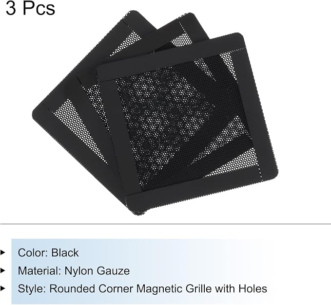 MECCANIXITY 3PCS PC Dust Filter, 90x90mm Magnetic Frame PVC Computer Case - Image 3