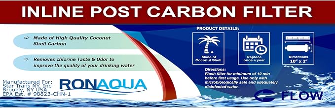 T33 Inline Coconut Grade Activated Carbon Pre/Post Membrane Filter - Image 8