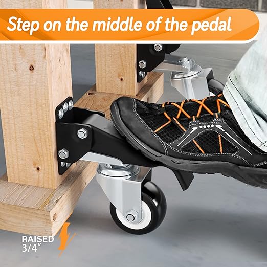 SOLEJAZZ Workbench Casters Wheels 660Lbs Retractable Casters Set of 4 Heavy - Image 4