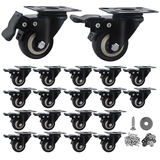 2 Inch Caster Wheels Set of 20 Heavy Duty Casters, by Htudcoue