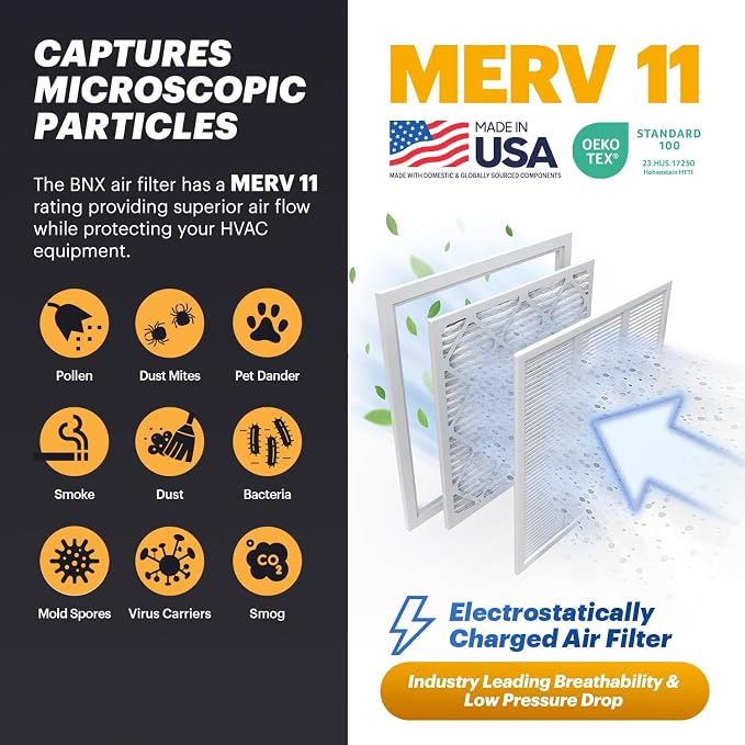 BNX 20x25x1 MERV 11 Air Filter 2 Pack - Image 3