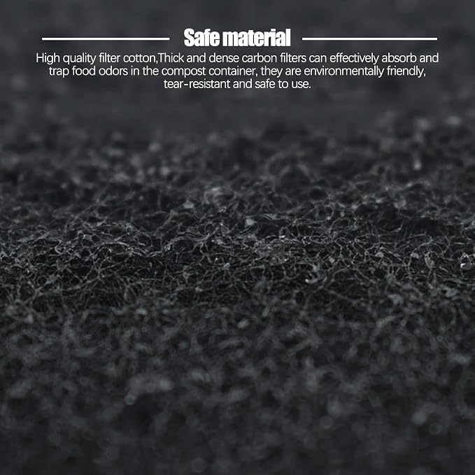 Eagles Square Compost Bin Filters, 4.7" x 4.7" x 0.4" Charcoal Filters - Image 3