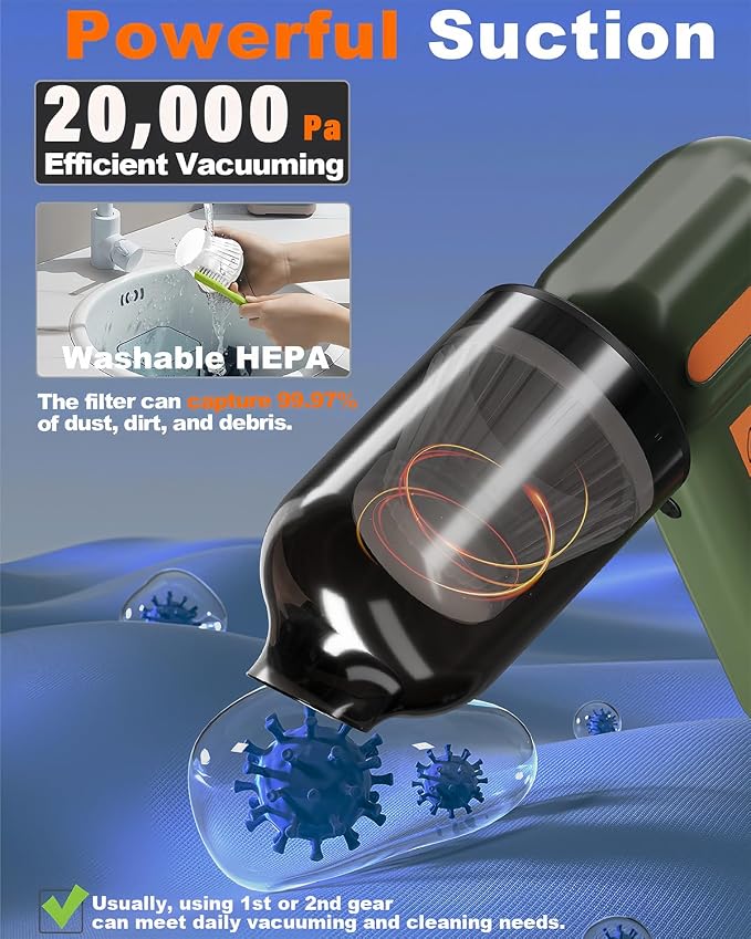 Powerful 2-in-1 Compressed Air Duster & Handheld Car Vacuum Cleaner - Image 2