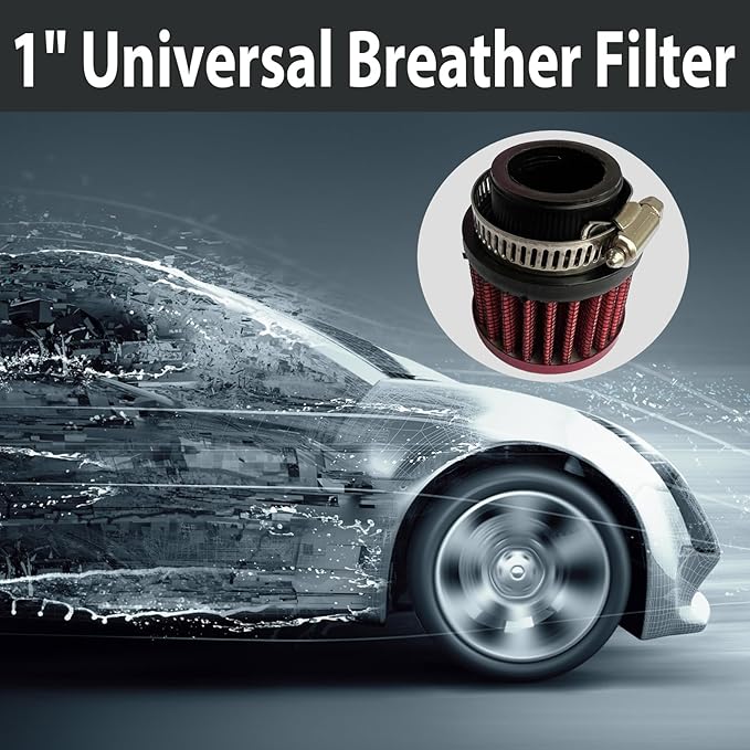 25mm Universal Air Intake Filter, Auto Breathe Filter Vent Crankcase Cleaner - Image 3