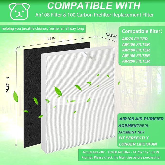 Upgraded Air108 Replacement Filters Compatible - Image 2