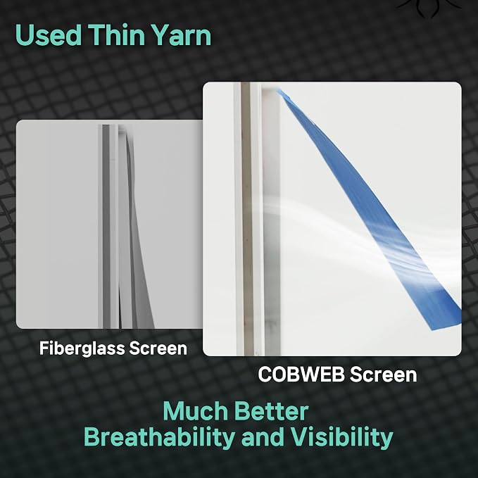 Premium Window Screen Replacement DIY KIT 39" 51" Blocks Rain, Pet Scratch - Image 5