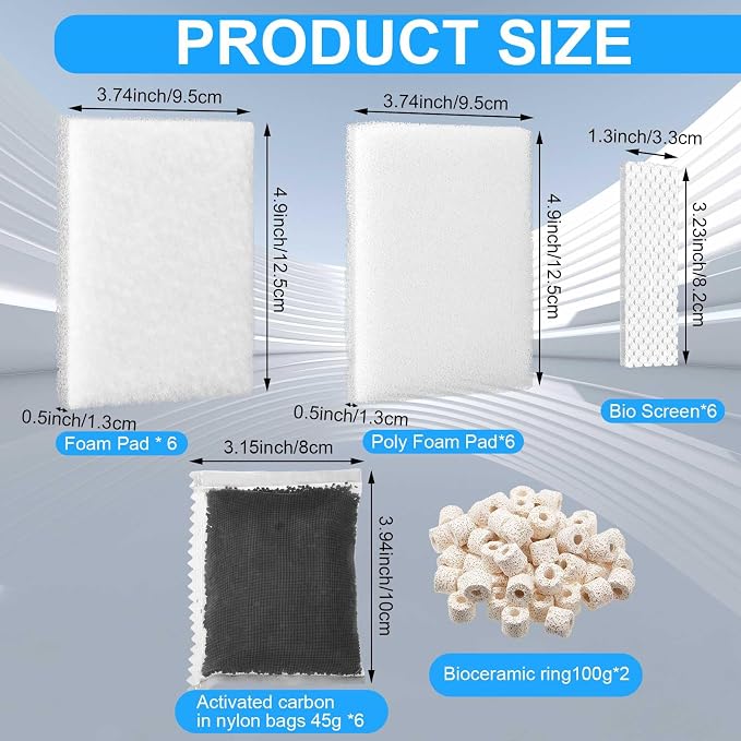26 Pcs Aquarium Filter Media Kit Compatible - Image 2