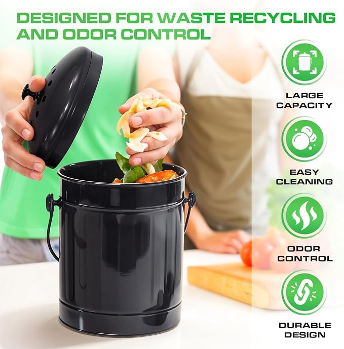 Plexon Black Metal Compost Bin - Image 5