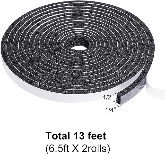 TORRAMI Low Density Foam Weather Stripping 1/2 inch W X 1/4 inch T - Image 2