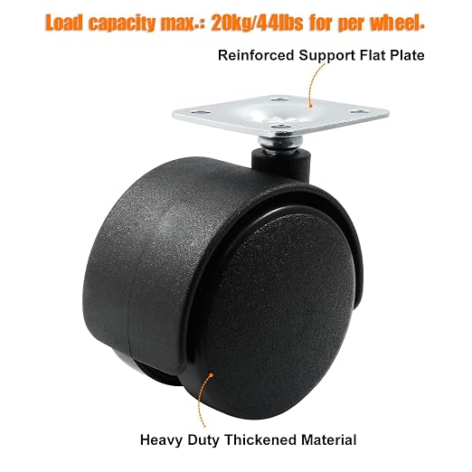 4pcs 2 Inch Swivel Caster Wheels, Heavy Duty Swivel Plate Casters Wheel - Image 4