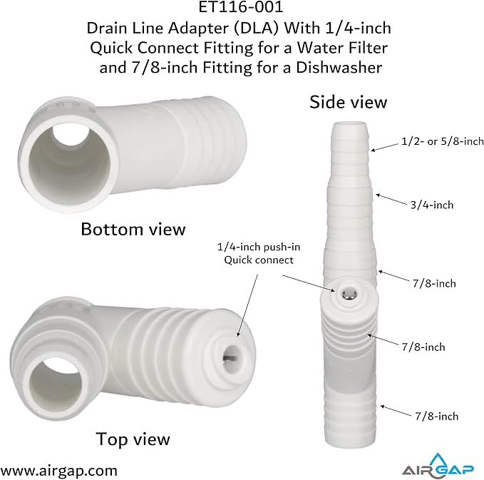 Drain Line Adapter With 1/4-inch Quick Connect Fitting - Image 4