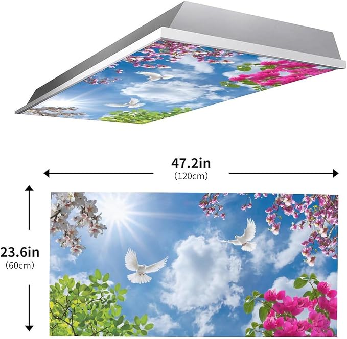 2PCS Fluorescent Light Covers for Classroom Ceiling Lights Magnetic Light Covers - Image 3