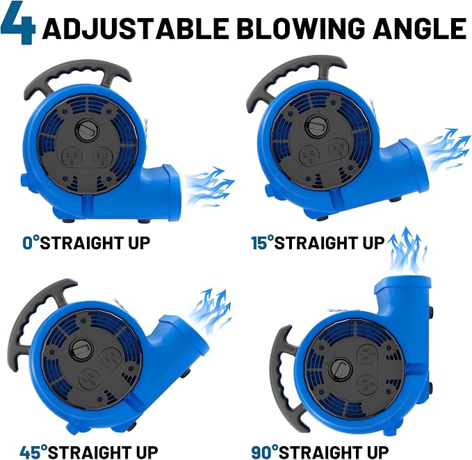Air Mover Blower Fan, Industrial 1/2HP 2500CFM Monster Floor Blower Carpet - Image 3