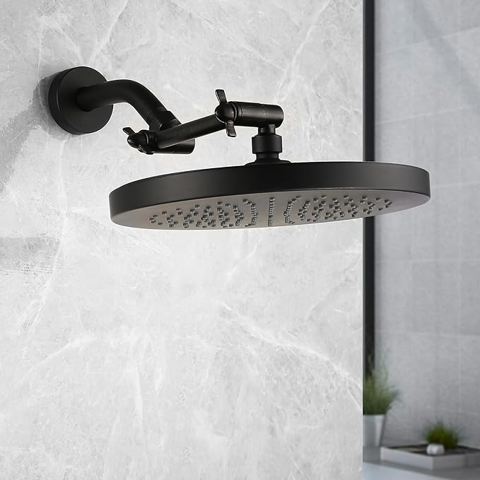 Shower Arm Extension, Solid Brass Shower Extender with Lock Joints, Lower or Raise Rain or Handheld Shower Head to Your Height & Angle (5 Inch, Oil Rubbed Bronze)