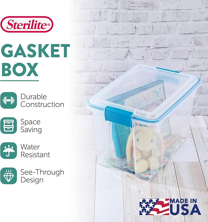 Sterilite 18-Pack Gasket Box, Weather-Resistant Storage Bins - Image 2