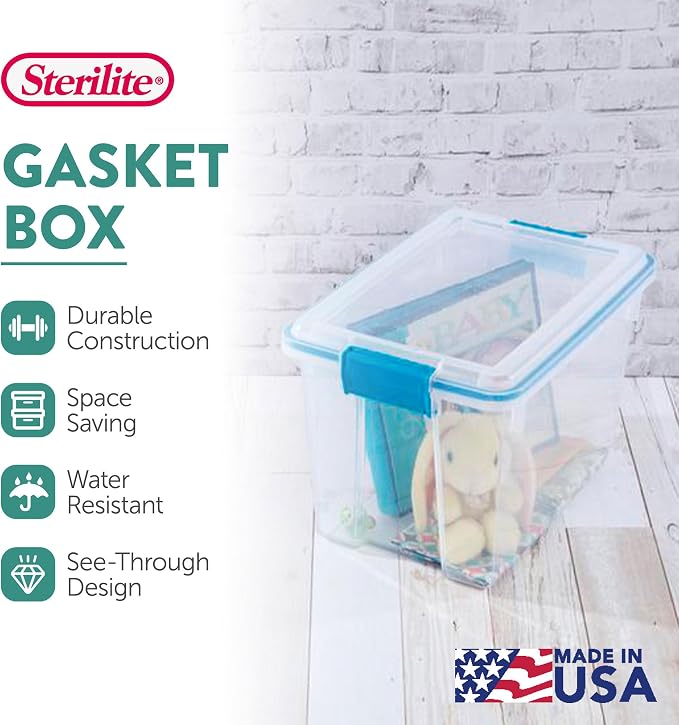 Sterilite 12-Pack Gasket Box, Weather-Resistant Storage Bins - Image 2