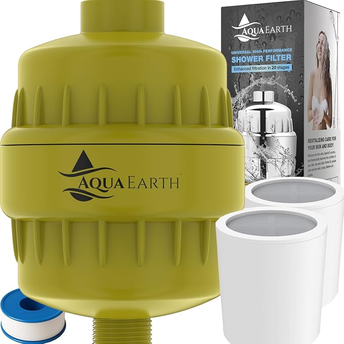 Shower Head Filter For Hard Water Gold 20 Stages to Remove Chlorine Fluoride by FindYourAquaEarth