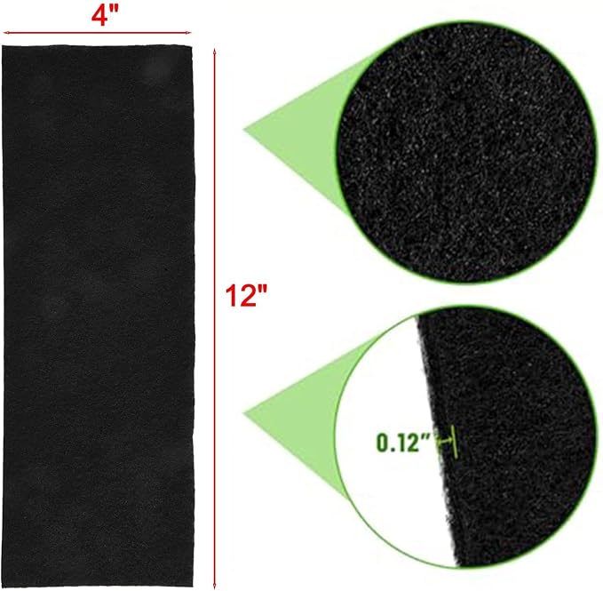 10PCS Activated Carbon Ventilation Filter Pads 4"x12" - Image 2