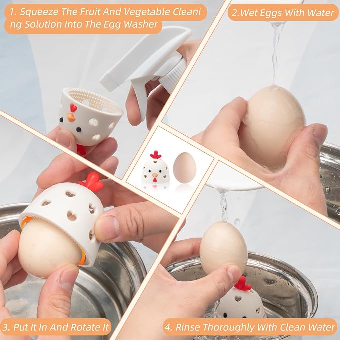 2PCS Silicone Egg Cleaner for Fresh Eggs, Egg Washer for Fresh Eggs, Egg - Image 3