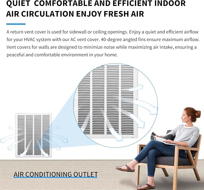 16x20 Return Air Grille, Air Return Vent Cover, Flat Vent Cover, Rejillas De - Image 7