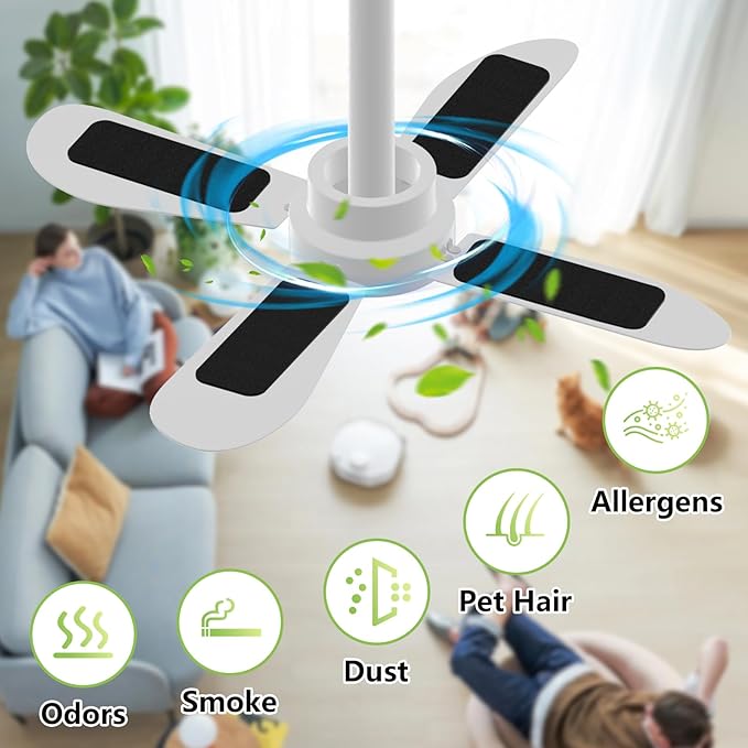 15 Pack Ceiling Fan Filters for Blades, Activated Coconut Carbon Fan Filter for - Image 3