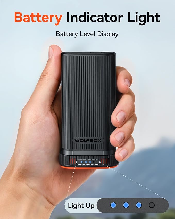 WOLFBOX MF200 22.2Wh 7.4V Rechargeable Li-ion Battery Pack – Removable Backup - Image 5