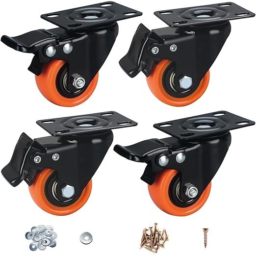 2" Caster Wheels, Casters Set of 4 Heavy Duty by ATrustedCasterWheelsBrand