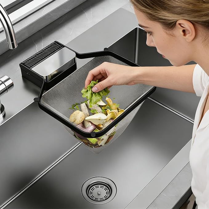 Corner Sink Strainer – PC ABS Iron Art 16.6x21.8x2cm | Foldable Basket Strainer - Image 4