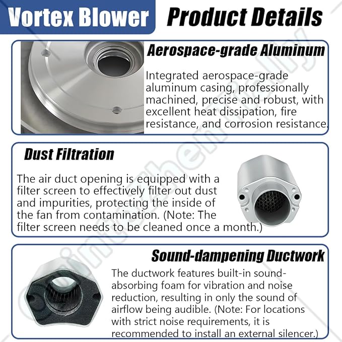 Vortex Ring Regenerative Blower, Single Phase High-Pressure Industrial Vacuum - Image 6