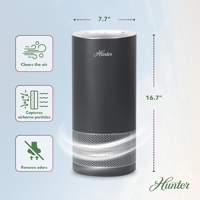 Hunter Fan Company HP400 Round Tower Air Purifier - Image 2