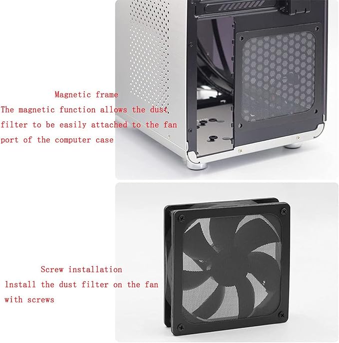 ZYAMY 4pcs 140mm PC Fan Dust Filter Magnetic Frame Computer Fan Grills Dust - Image 6