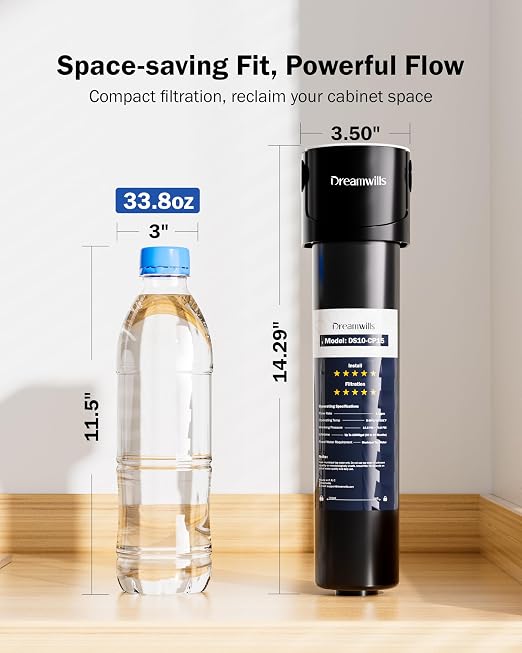 Dreamwills DS15 Under Sink Water Filter System, 1.3 GPM Direct Connect Kitchen - Image 7