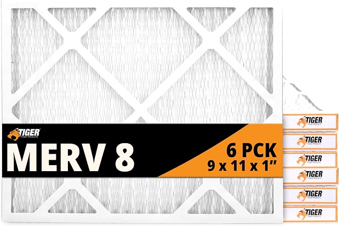 Tiger Tough 9x11x1 Air Filter MERV 8 MPR 600-800, High-Performance Pleated HVAC by TIGERTOUGHPRODUCTS
