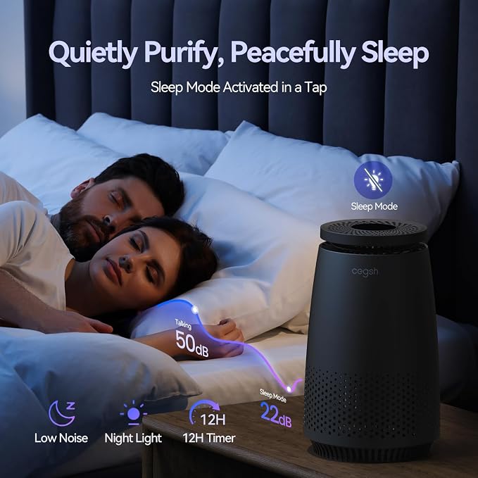 Air Purifiers for Home Bedroom, 3-in-1 HEPA Filter for Pets Dander Dust Pollen - Image 4