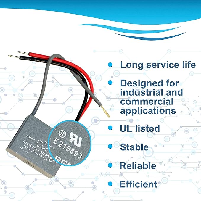 HQRP Capacitor Compatible with Hampton Bay Ceiling Fan 4uf+5uf+6uf 5-Wire CBB61 - Image 4