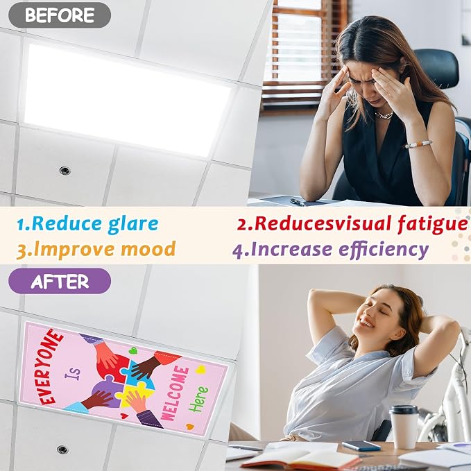 8Pcs Inspirational Fluorescent Light Covers - Image 4